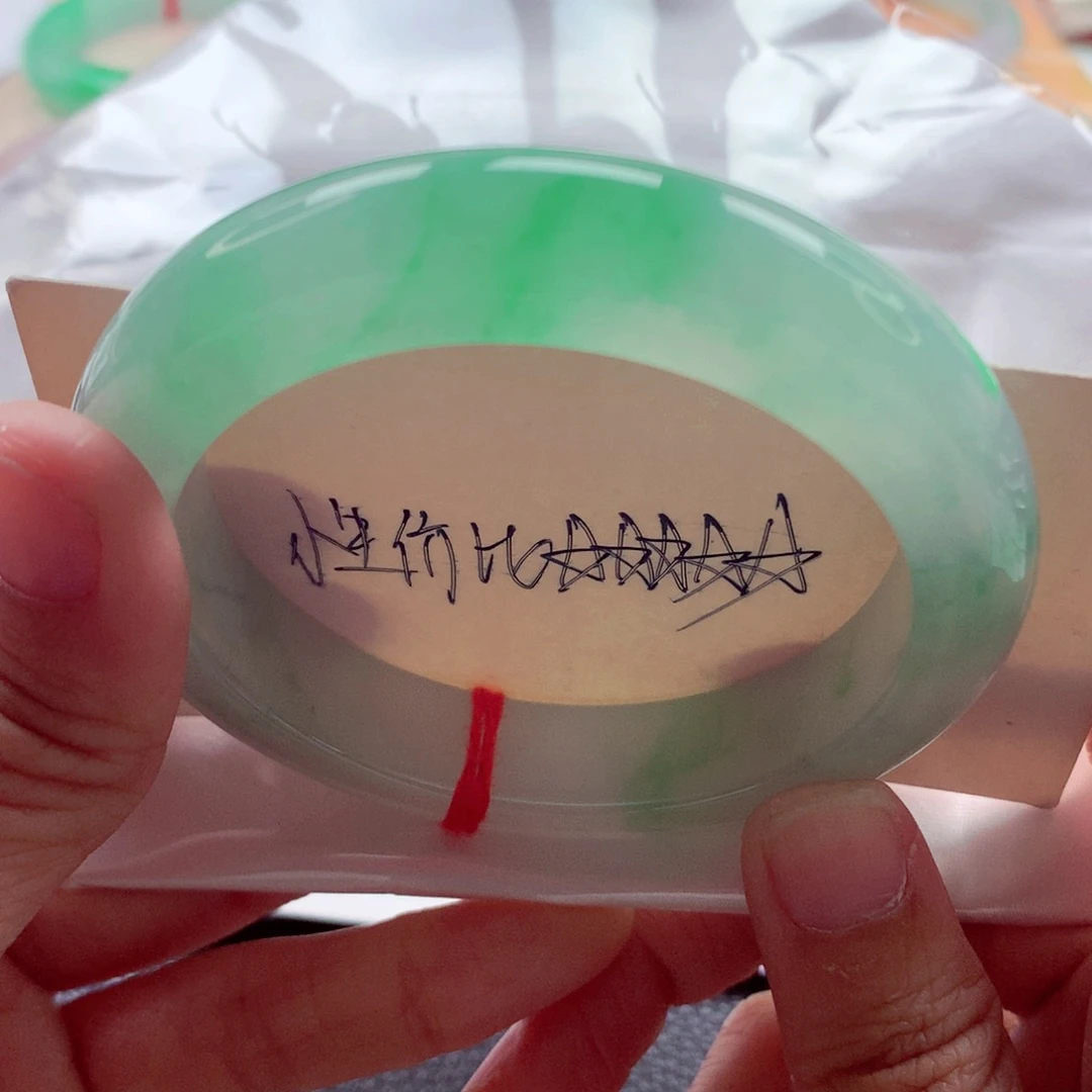 翡翠未镶嵌手镯55.3冰润起胶阳春白雪完美超漏价A