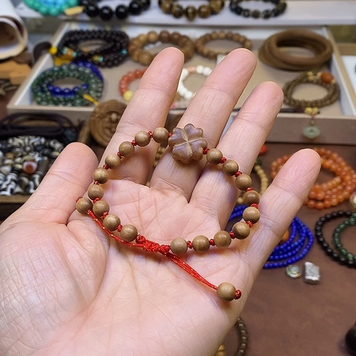 木老山檀香四叶草手工编绳