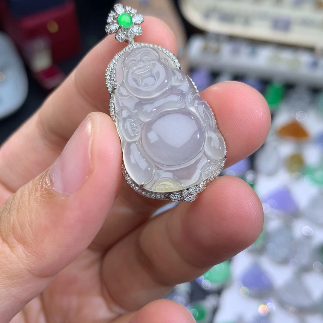翡翠18K金镶嵌吊坠(不含链)签收后48小时鉴赏期