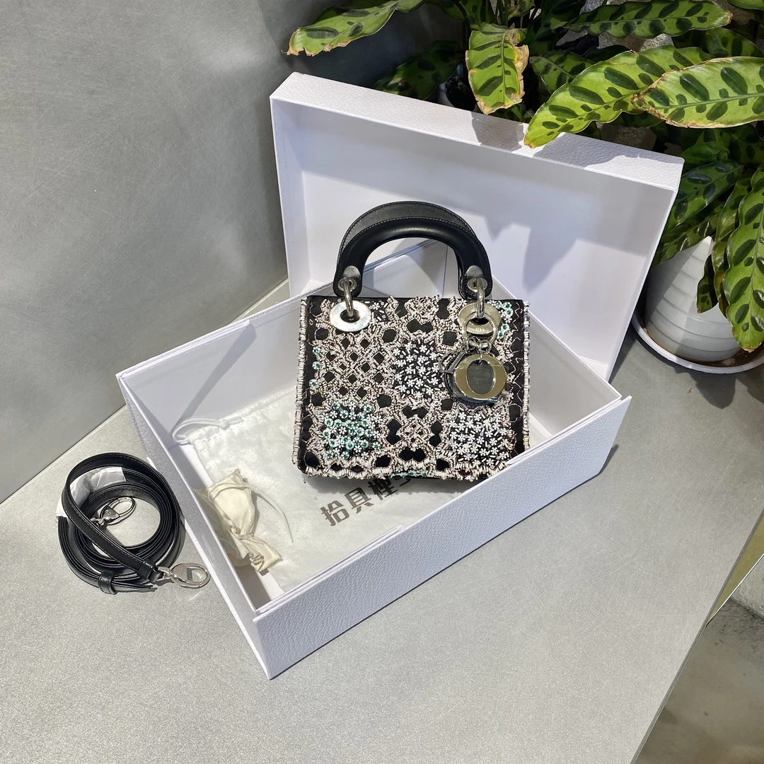 95新 DIOR/迪奥 迪奥  三格戴妃包 手提斜挎包