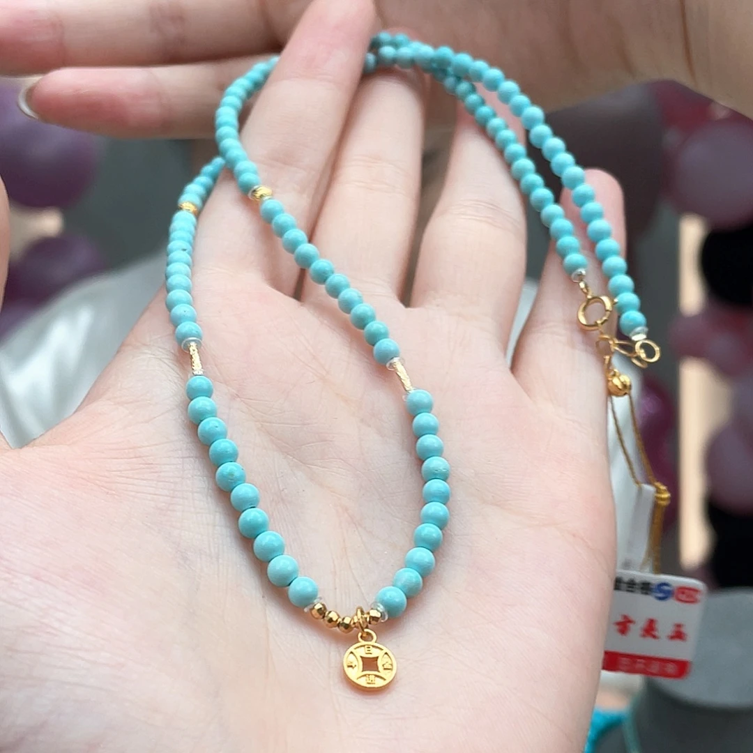 绿松石18K金镶嵌颈饰