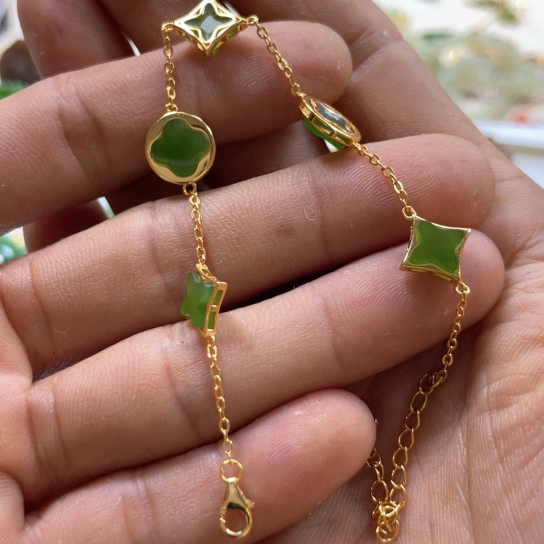 和田玉银S925镶嵌车挂