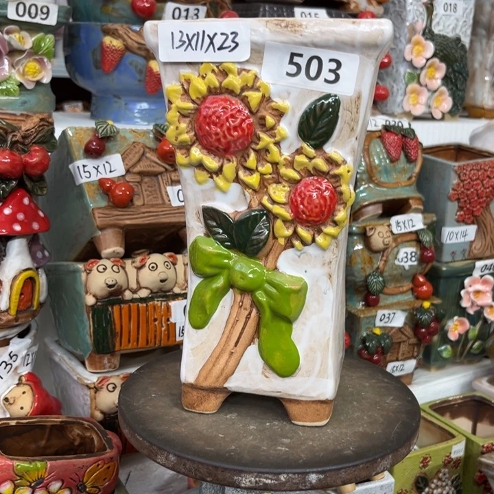 紫砂花盆粗陶材质多肉花盆