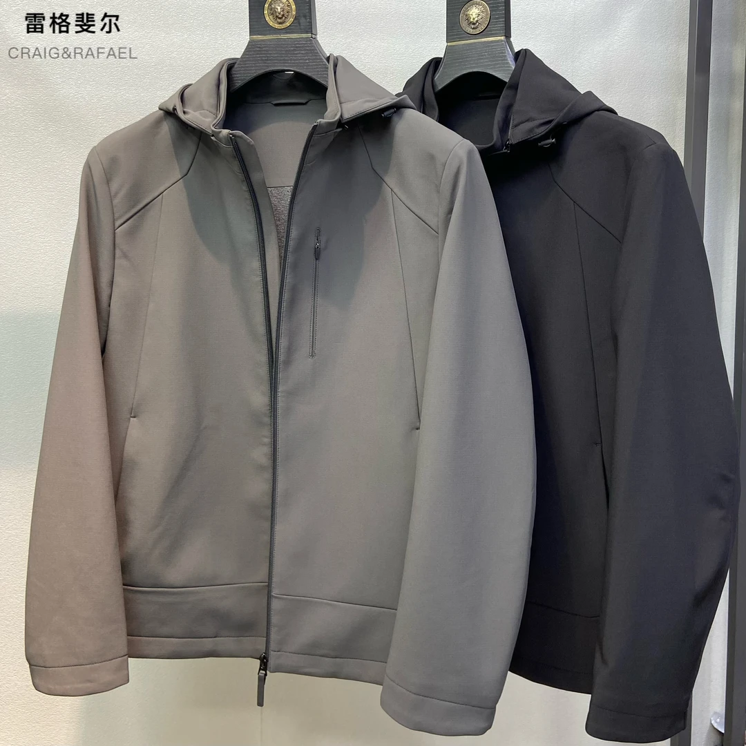 8735商场同款男士连帽夹克商务休闲帽可脱卸通勤日常厚外套25秋季