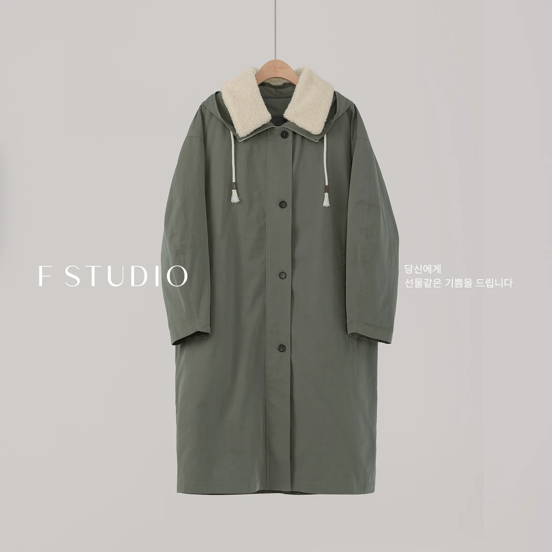法儿家韩国限定【新品】【季风派克】FS510W020毛领派克系外套