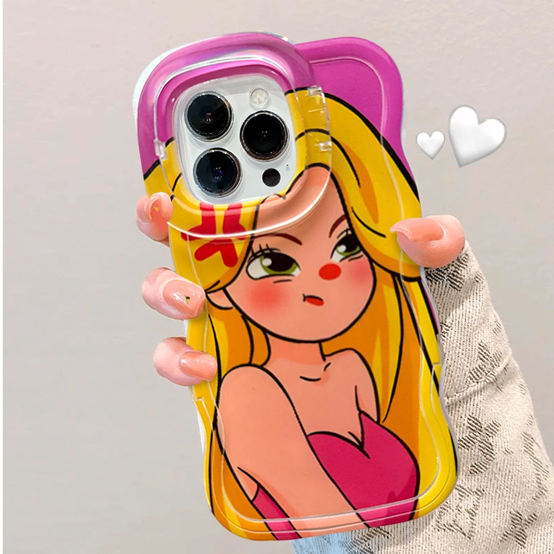 生气公主双支架全包保护壳适用于苹果/华为/OPPO手机壳iPhone13女