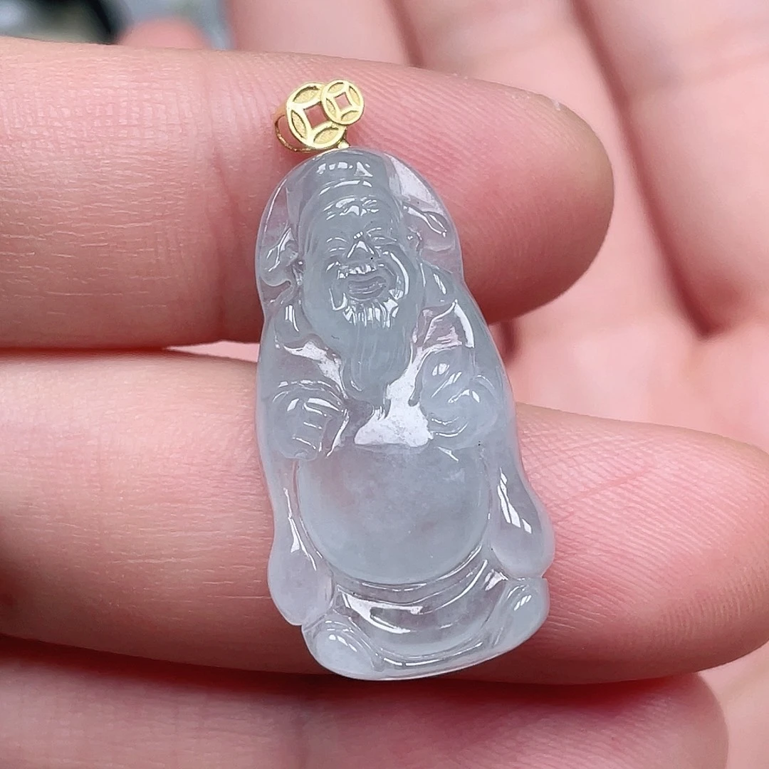 翡翠未镶嵌颈饰财神