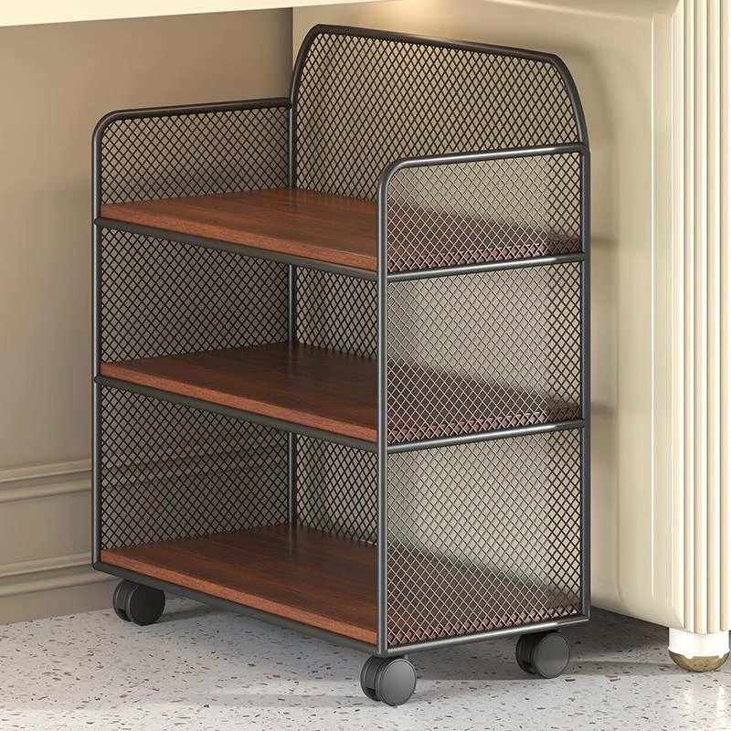 日本可移动带轮书架落地置物架桌下书本收纳柜书桌旁小书架