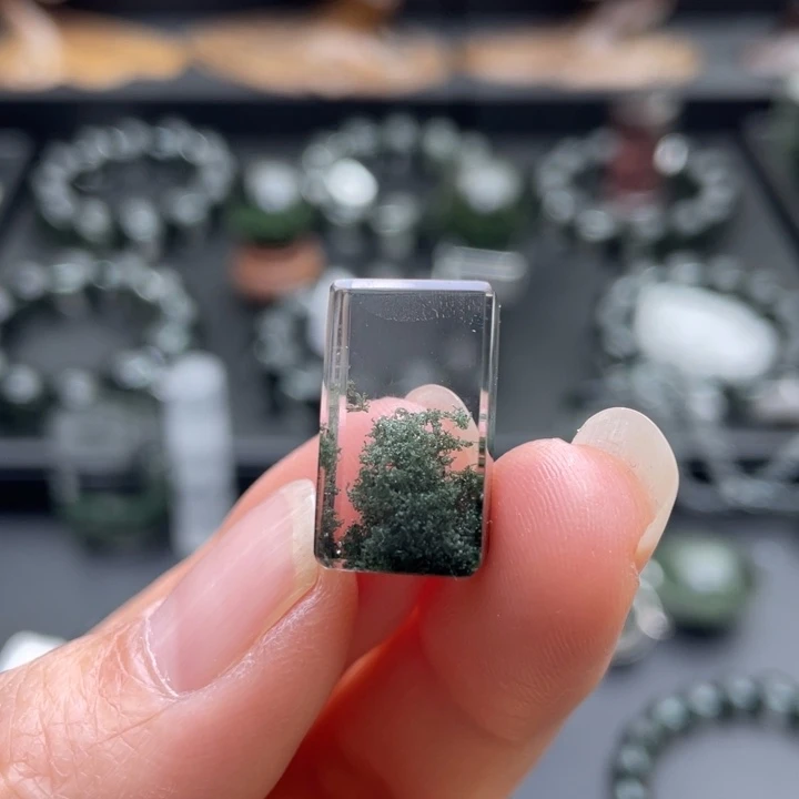 水晶未镶嵌颈饰绿幽灵聚宝盆吊坠