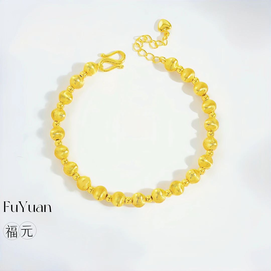铜合金手链 FUYUAN/福元饰品 新中式猫眼拉丝手链
