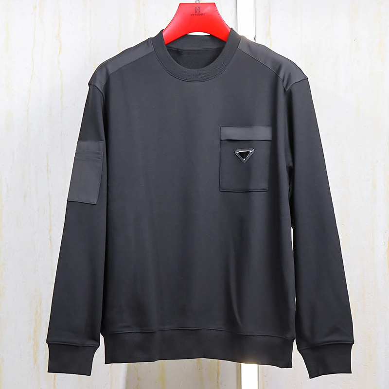 男装舒适黑色休闲长袖卫衣J006