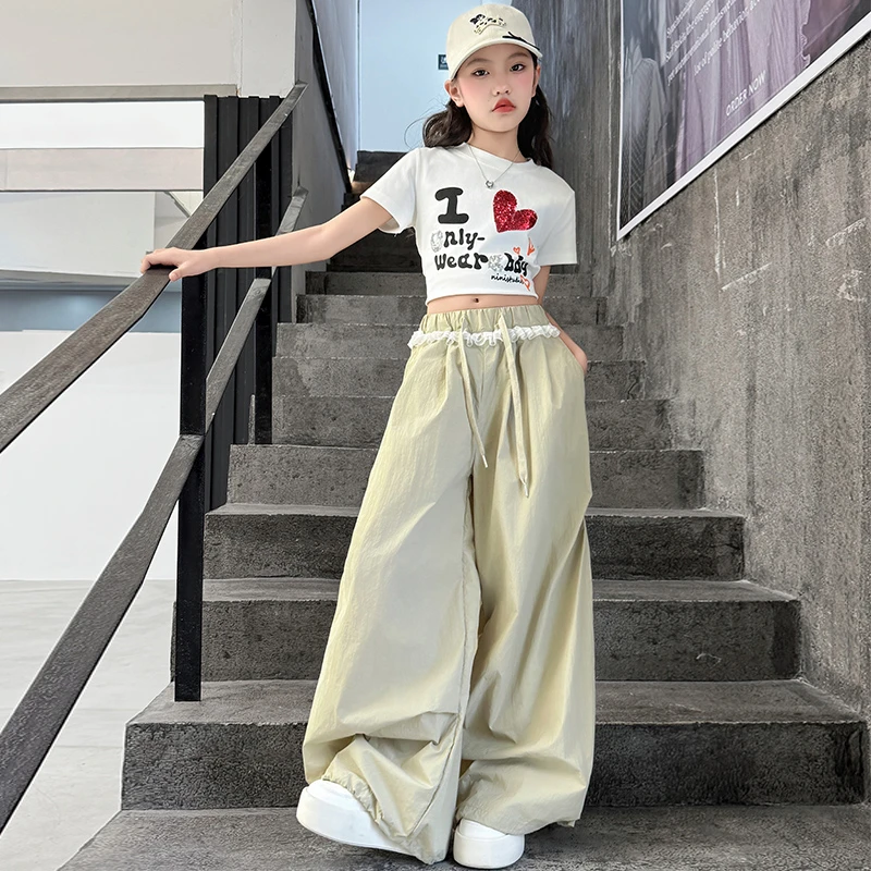 女童夏季洋气套装2025新款儿童阔腿裤夏款中大童女孩时髦炸街夏装