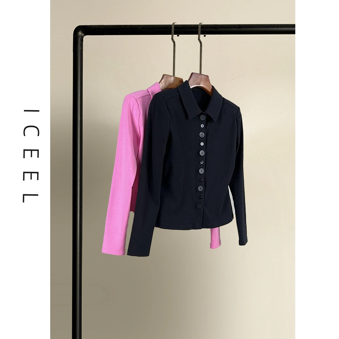 原创欧若风高端短款气质衬衫女春季新款通勤上衣弹力修身显瘦衬衣