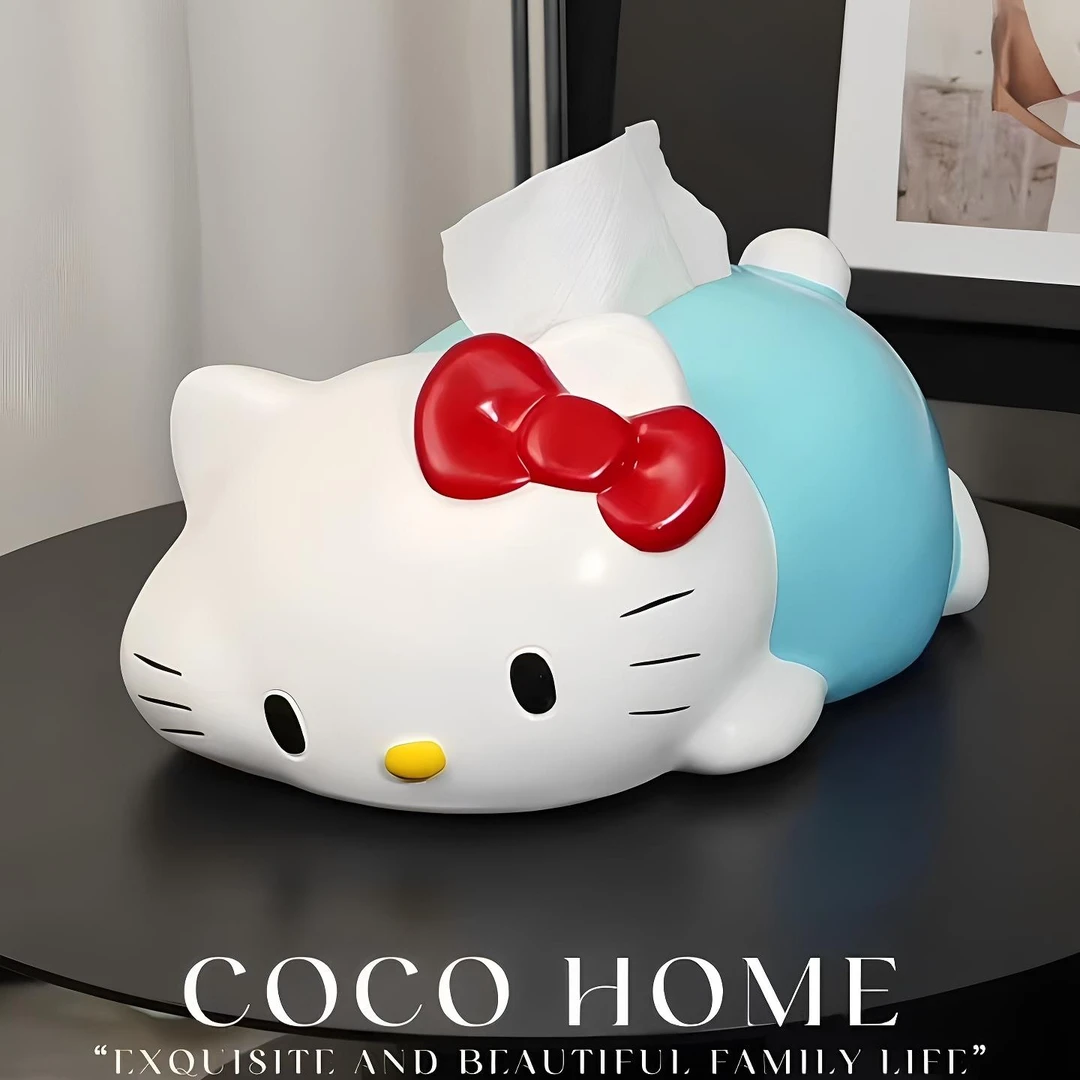 hellokitty纸巾盒客厅可爱抽纸盒桌面餐巾纸盒家用茶几摆件装饰品