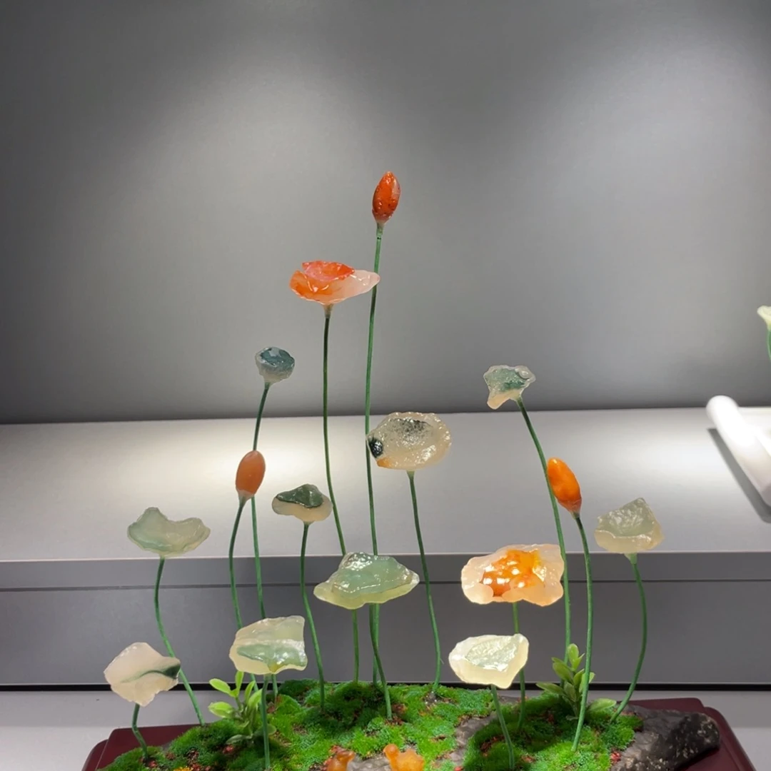 花岗石铁合金阿拉善花花摆件