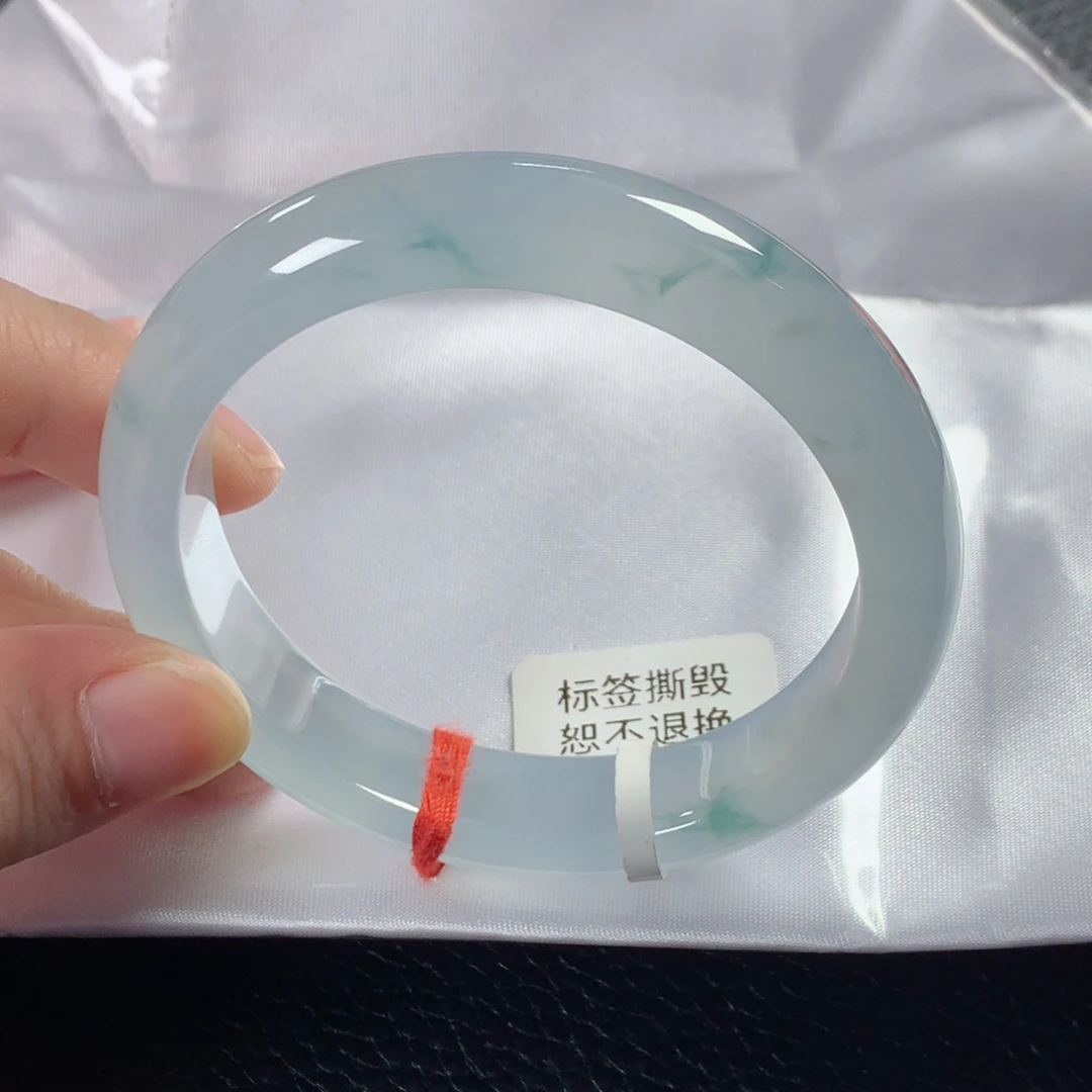 翡翠手镯未镶嵌缅甸天然翡翠手镯55圈口