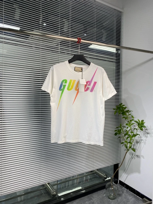 99新 GUCCI/古驰 短袖 彩色刀锋锋刃 字母印花logo XS码 ko2182