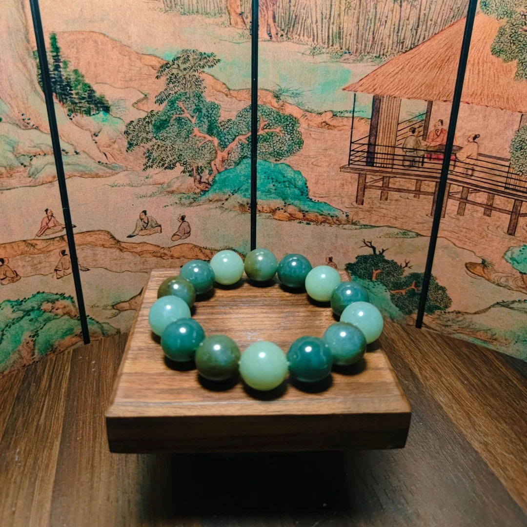 Z和田玉多宝圆珠手串（卡16）1871