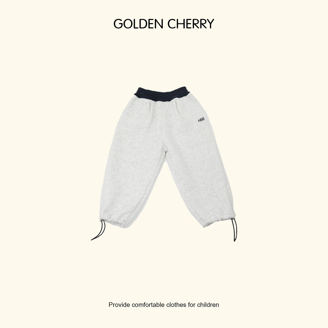 【Golden cherry】亲子拼接鸡蛋家抽绳束脚卫裤qdd075