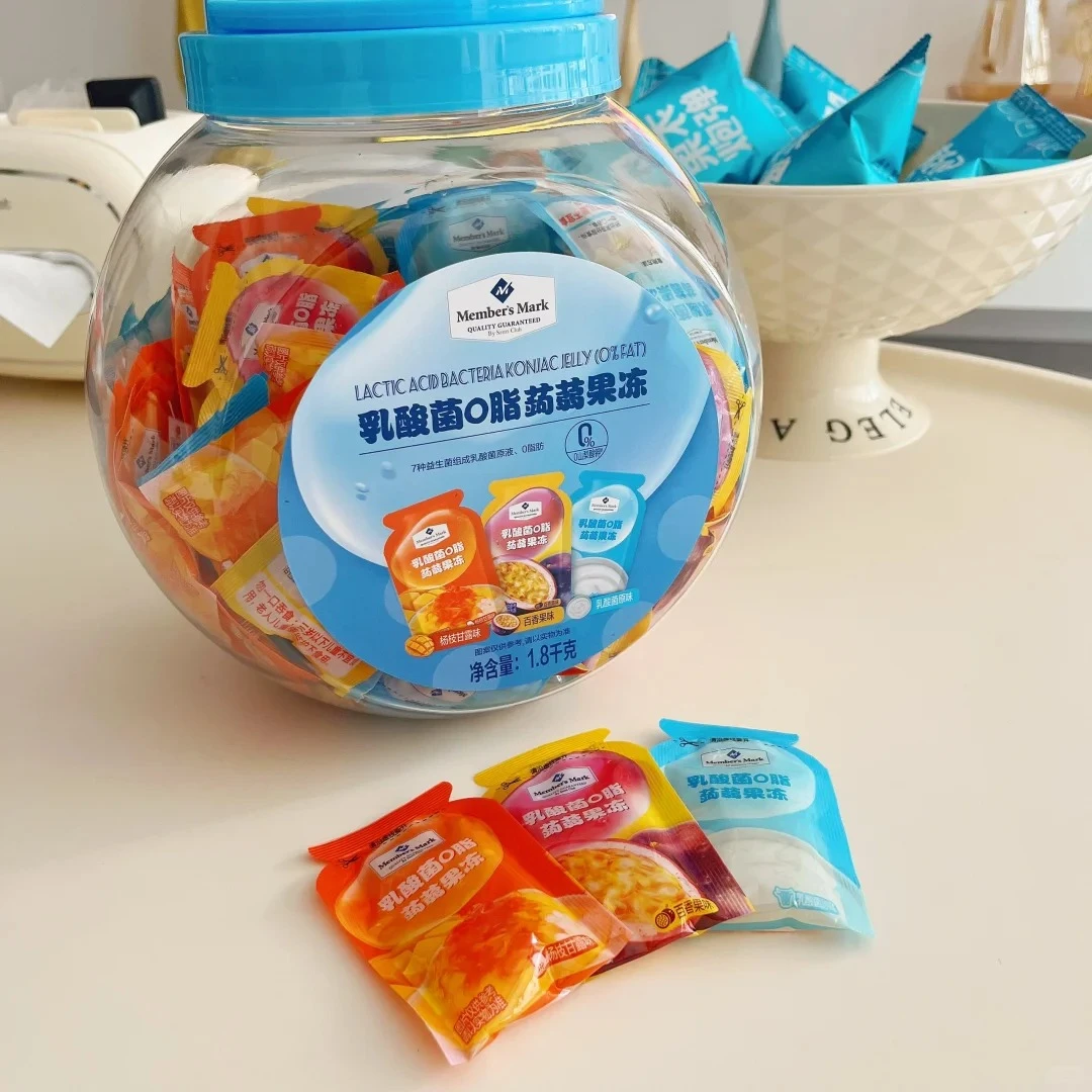 山姆乳酸菌0脂蒟蒻果冻3袋装盲选
