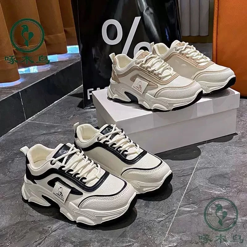 啄木鸟品牌老爹鞋女2025秋季网面透气鞋轻便舒适休闲运动鞋女8888