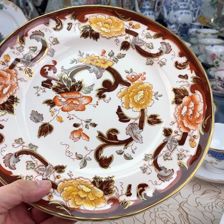 中古瓷器小房子盘子