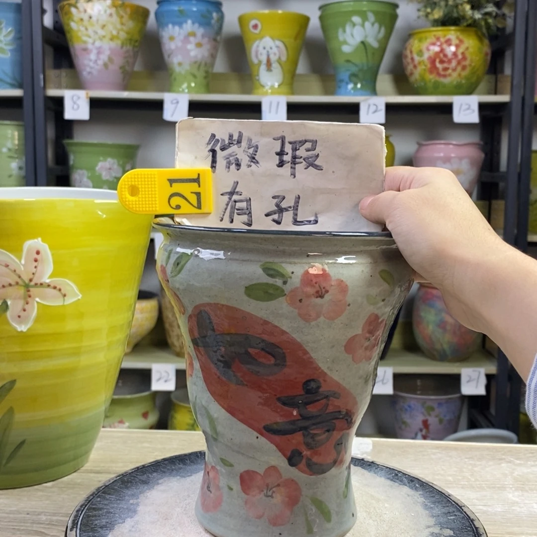 景德镇手绘手绘陶瓷花盆