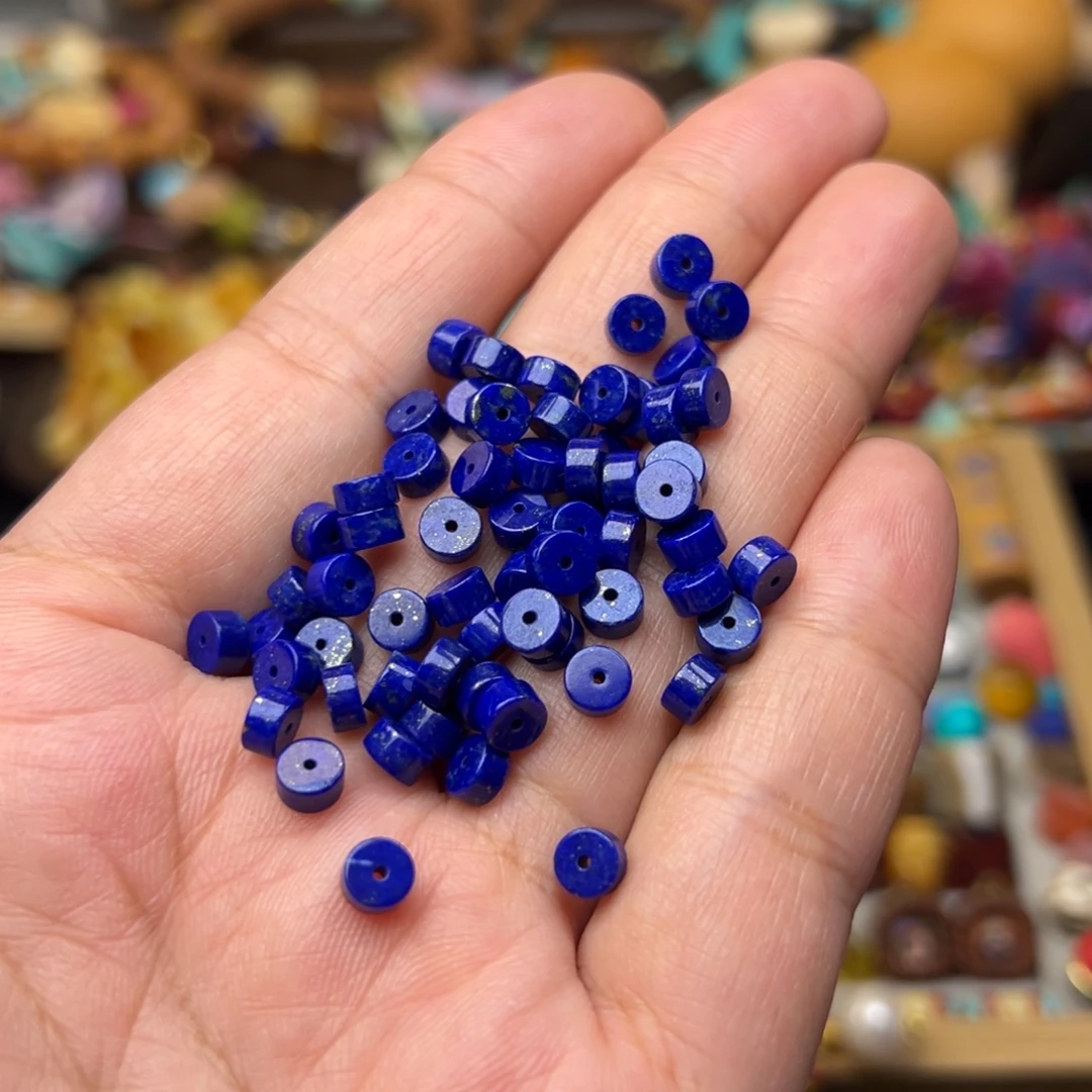 青金石未镶嵌5mm直切隔珠发两颗