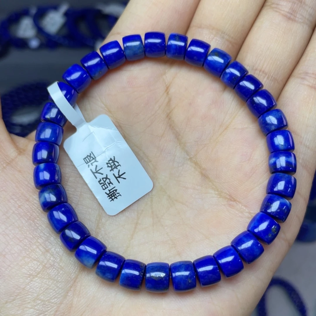 青金石未镶嵌7×5mm直切手串