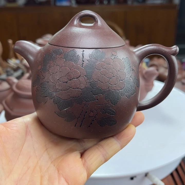 茶壶紫砂紫砂花茶