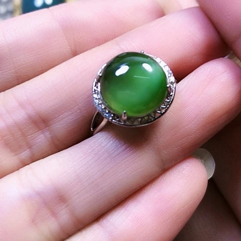 和田玉银S925镶嵌戒指