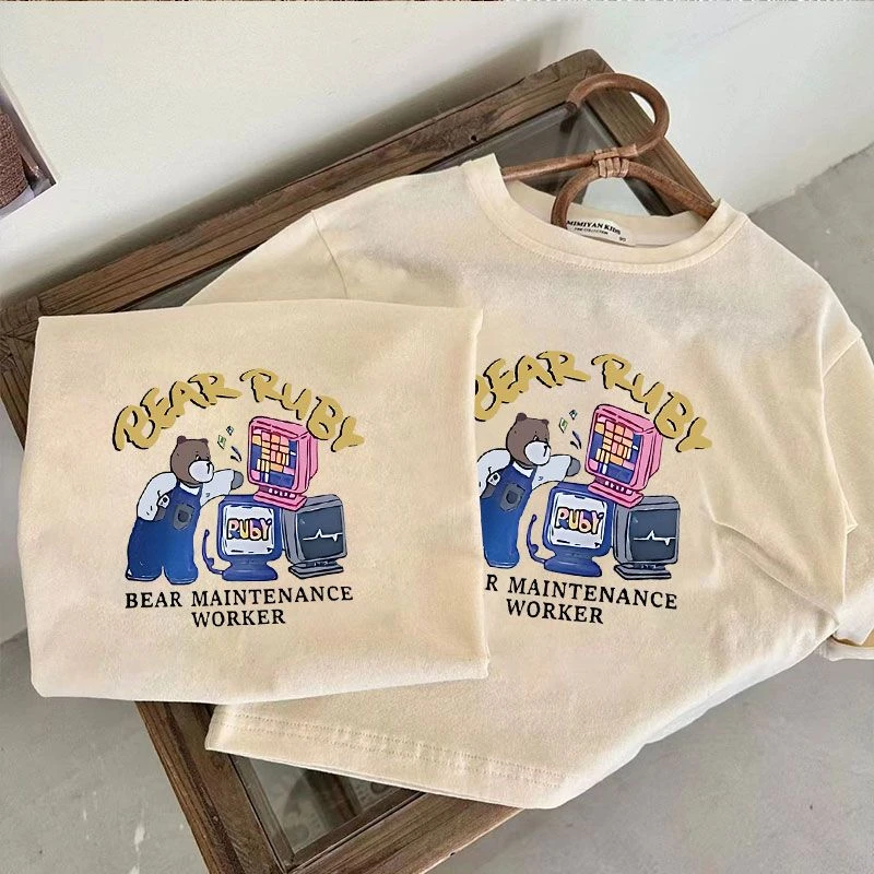 纯棉男童长袖2025春季新款儿童韩版宽松圆领t恤中小童打底上衣潮