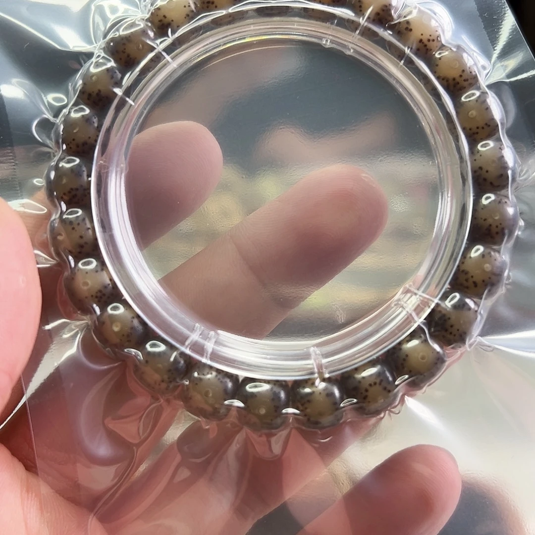 手串星月菩提9*8黑冰全玉化