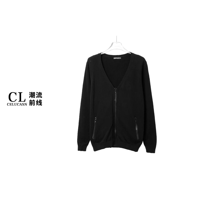 F7BI6255#秋冬季简约时尚纯色针织衫商务休闲男士外套