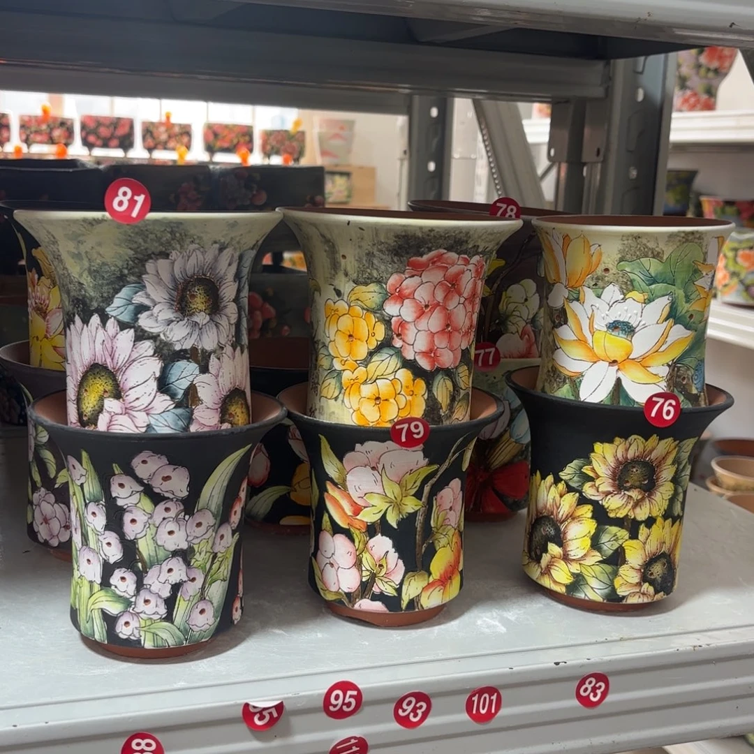 林****景德镇手绘花盆陶瓷6个