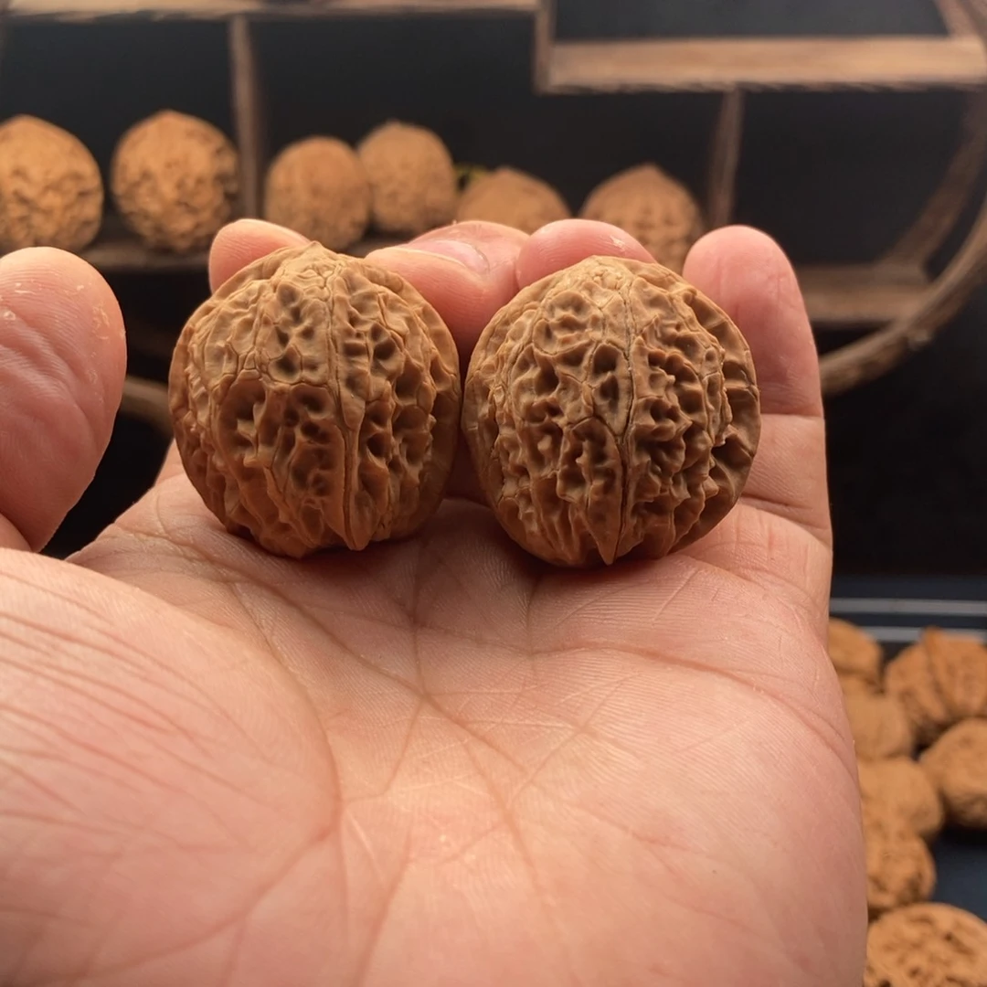 文玩核桃把件原树全品32.5凤凰胆