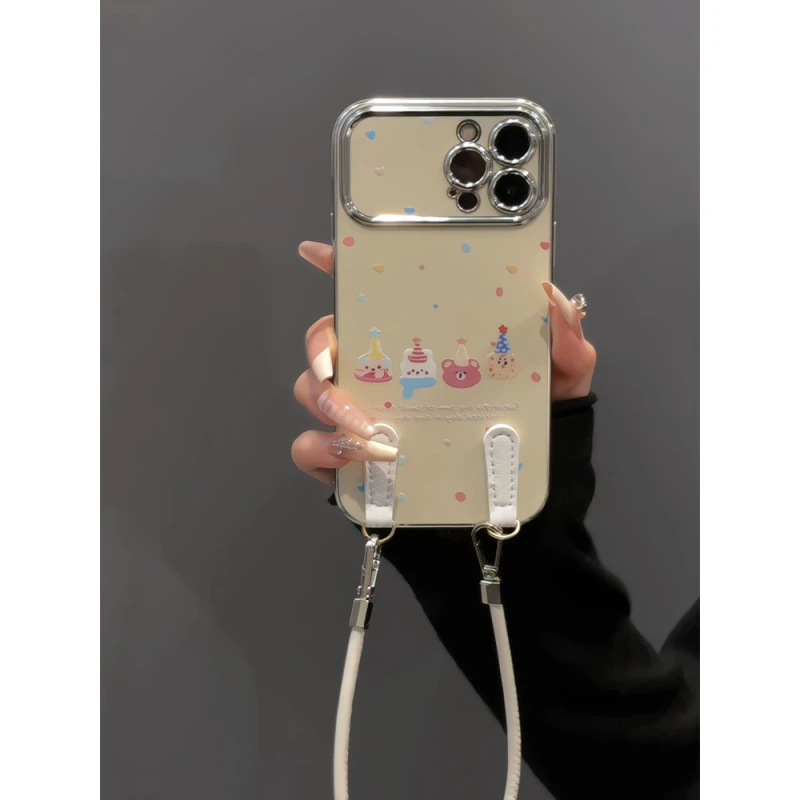 适用苹果16pro手机壳iphone15防摔6D视窗派对小熊华为p60小众小米