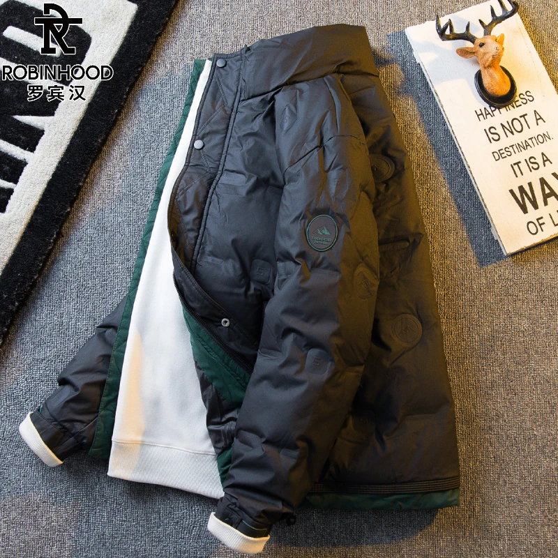 罗宾汉/ROBINHOOD高端轻薄棉服男士冬季立领外套休闲百搭保暖夹克