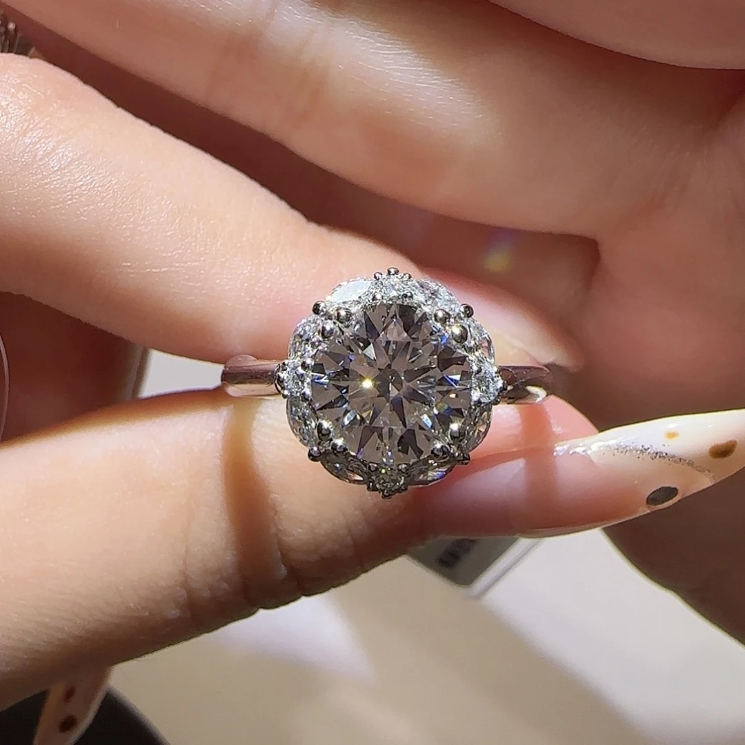 实验室培育钻石铂Pt950镶嵌许妍同款2卡