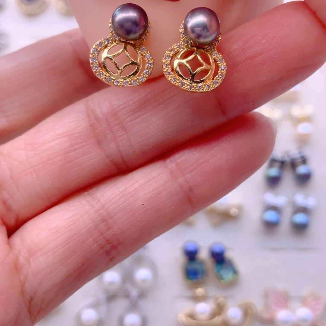 合金耳饰淡水珍珠