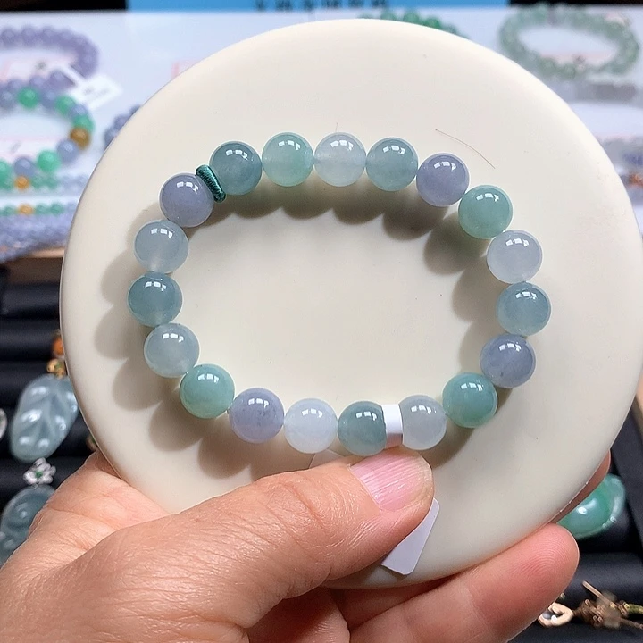 翡翠未镶嵌手链卡9.8
