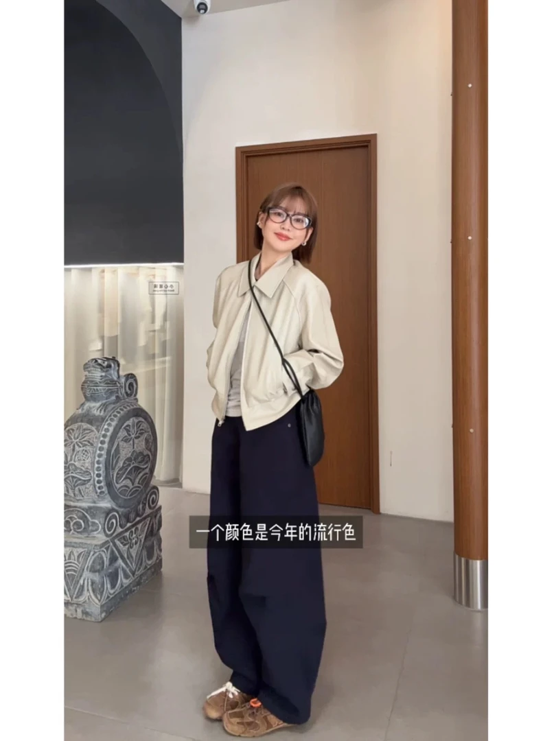 20立领拉链皮衣复古标准短款小众轻职风显瘦时尚早秋