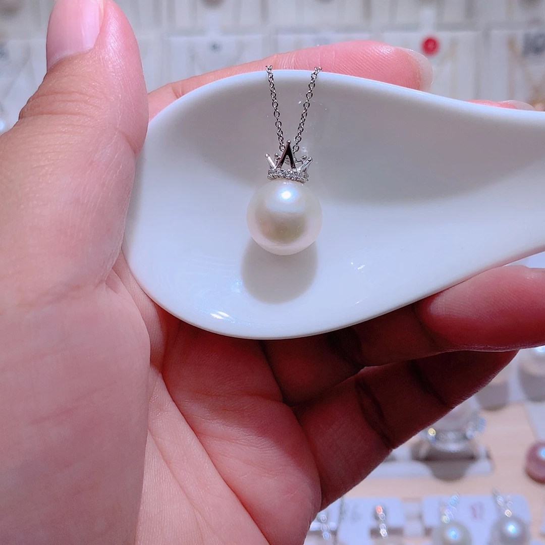 吊坠(赠链)银S925镶嵌淡水珍珠CC12.5mm