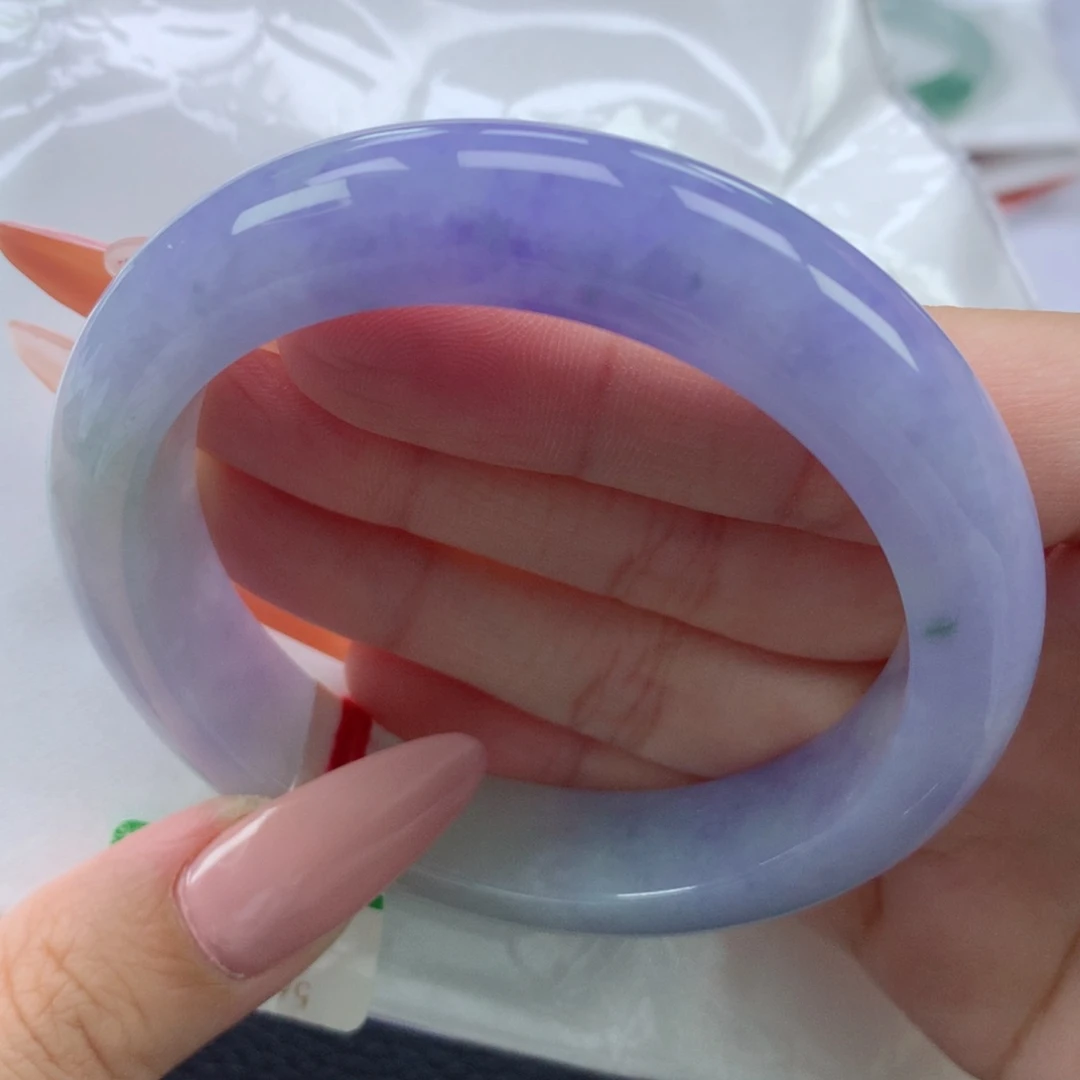 翡翠手镯未镶嵌缅甸天然翡翠A货56.9