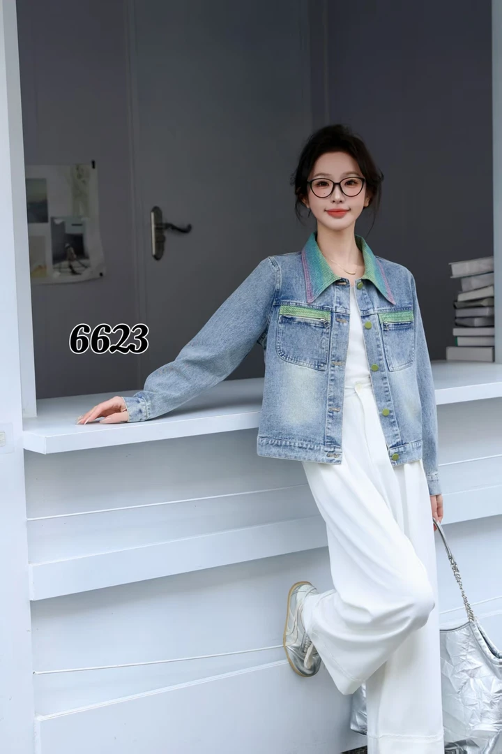 6623/6627 春季新款女士时尚百搭牛仔外套 F203