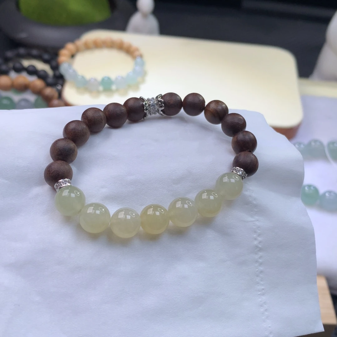 翡翠手链未镶嵌卡8-9冰糖葫芦