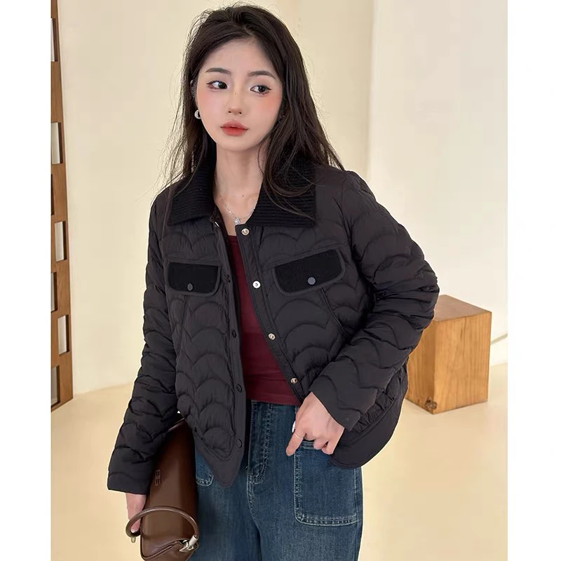 （衣长54）8808轻薄短款羽绒服女秋冬新款韩版小香名媛保暖外套