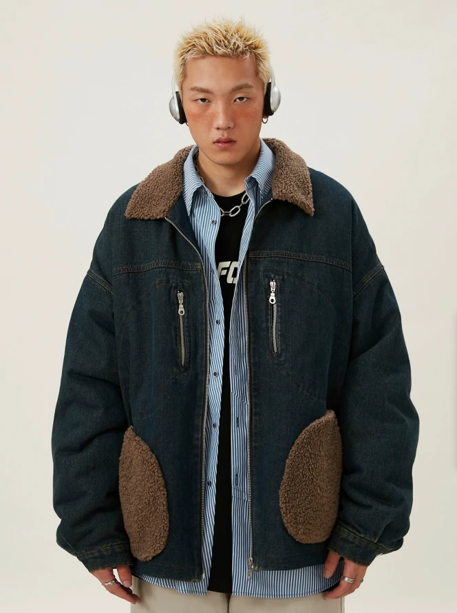 K05-30308-SON（加绒）正面拉链口袋设计时尚潮流休闲外套