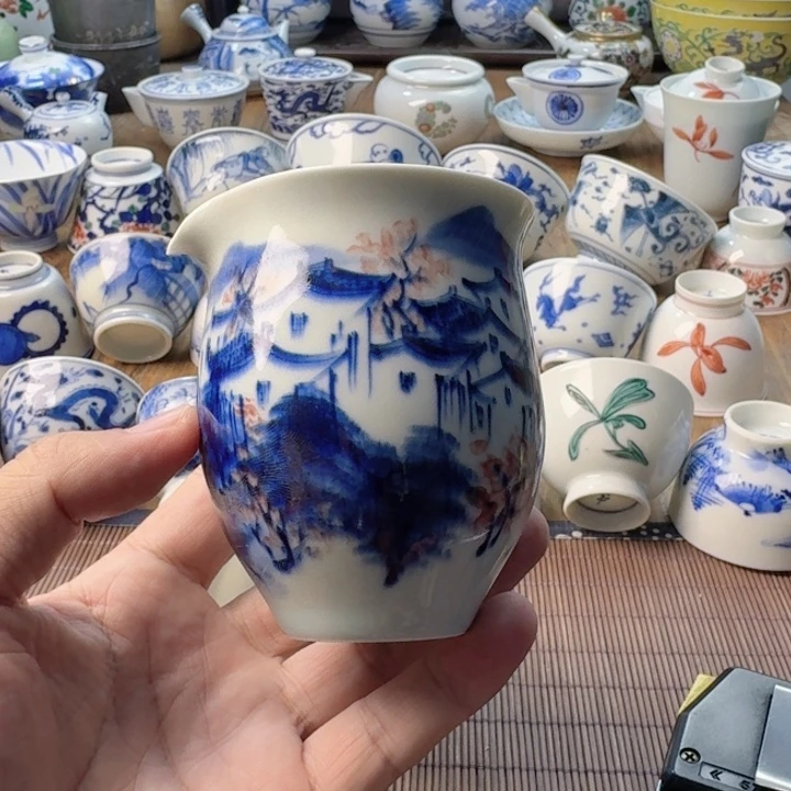 青花瓷器杯子茶具