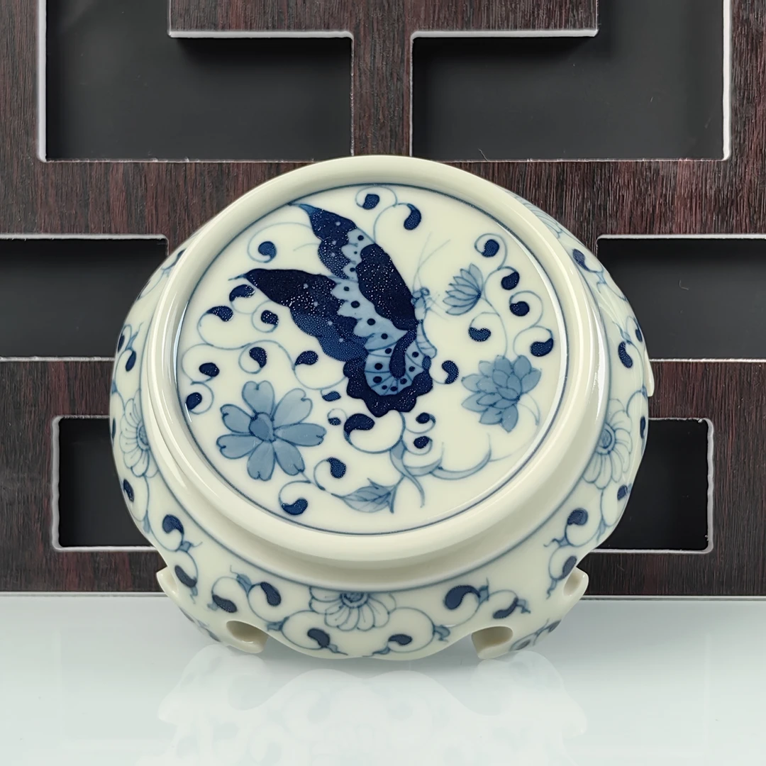 觅纤柴窑 蝴蝶盖置-7.5厘米  MQ324